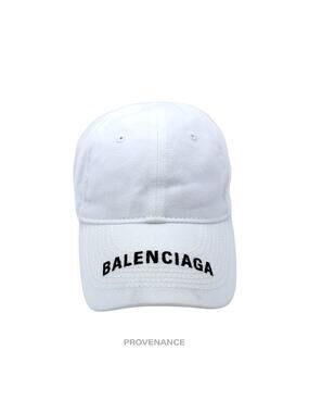🔴 Balenciaga Embroidered Logo Cap - White